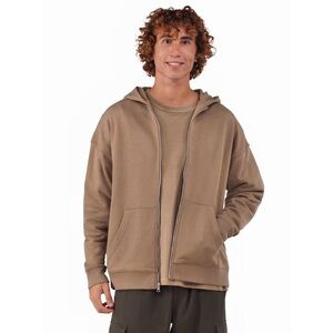 No Boundaries Soft Fleece Full Zip Hoodie Sweatshirt Brown Clay S. NWT